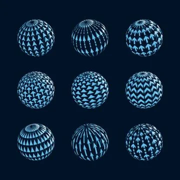 Blue planet icons Stock Illustration