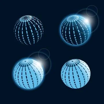 Blue planet icons Stock Illustration
