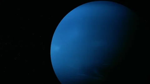 Blue planet or moon in space with a dark background and faint stars Stock Footage 340382797