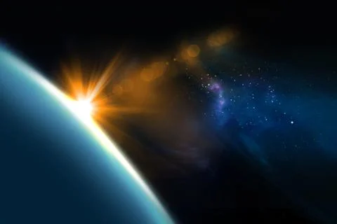 Blue planet in outer space showing the beauty of space concept series Иллюстрация
