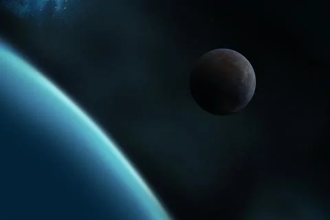 Blue planet in outer space showing the beauty of space concept series Ilustración de archivo