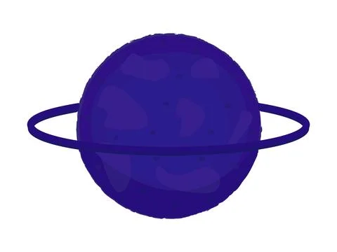 Blue planet with ring Stock Illustration