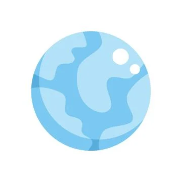 Blue planet rotating in the immensity of space with two moons orbiting arou.. Stock Illustration