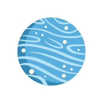 Blue planet rotating in outer space showing its wavy surface 스톡 일러스트