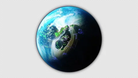 A blue planet with soft textures floats quietly in the dark space. Stock Footage 321577943