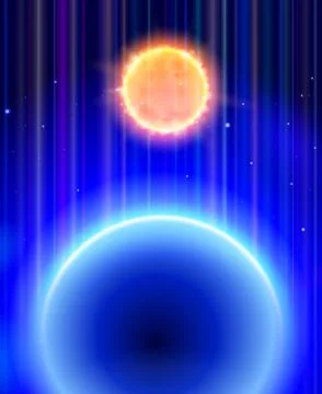 Blue planet &amp; Sun Stock Illustration