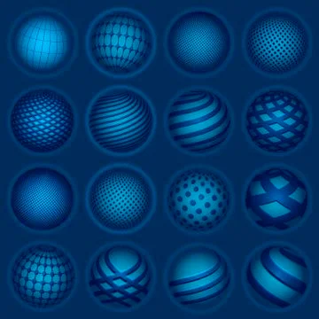 Blue planet symbols, vector Stock Illustration