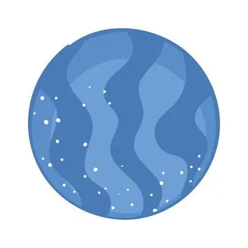 Blue planet with wavy patterns and white dots, vector illustration Stock Illustration