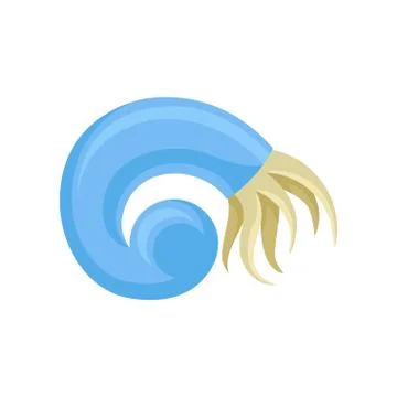 Blue plankton with gray tentacles. Vector illustration on white background. Stock Illustration