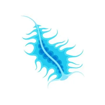 Blue plankton with tentacles. Vector illustration on white background. Stock Illustration