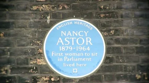 Blue Plaque to Nancy Witcher Astor, Viscountess Astor Stock Footage 11627535