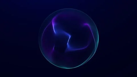 Blue plasma energy sphere with glowing particle surface on dark background... Stock Illustration