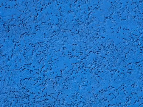 Blue plaster on wall, plasterwork, sand texture Stock Photos