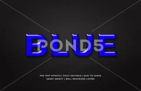 Blue plastic 3d text style effect mockup - PSD Template PSD-Vorlage
