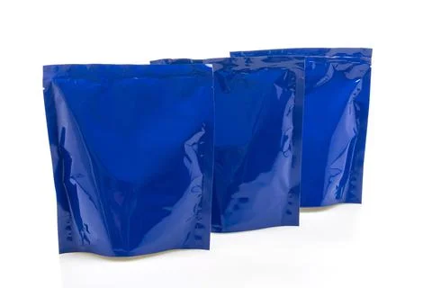 Blue plastic bag for packaging Stock Photos