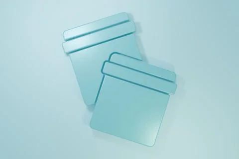 Blue Plastic bag with ziplock icon isolated on blue background. Minimalism .. Stock Illustration