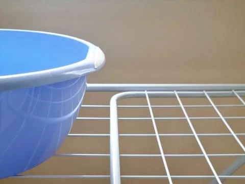 Blue plastic basin Stock Photos