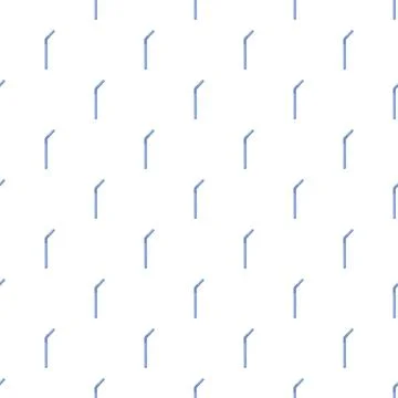 Blue plastic bent drinking straws seamless pattern Stock Illustration