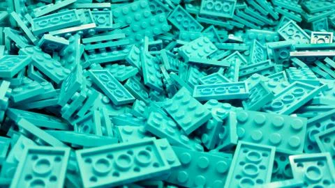 Blue plastic blocks Stock Photos