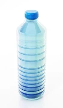 Blue plastic bottle full of water. 3D illustration Stock Illustration