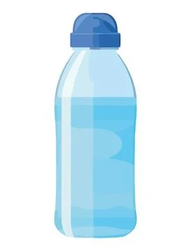 Blue plastic bottle icon with refreshing purified water イラスト素材