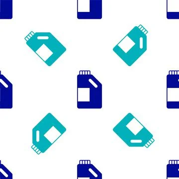 Blue Plastic bottle for laundry detergent, bleach, dishwashing liquid or anot Stock Illustration