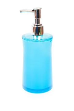 Blue plastic bottle 스톡 사진