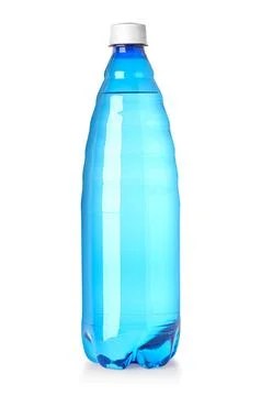 Blue plastic bottle Stock Photos