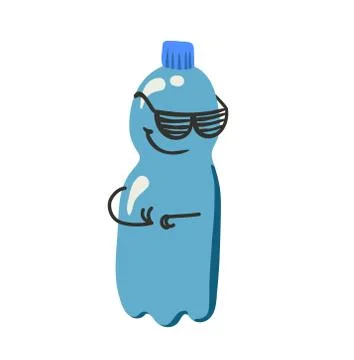Blue plastic bottle recycling illustration Stock Illustration