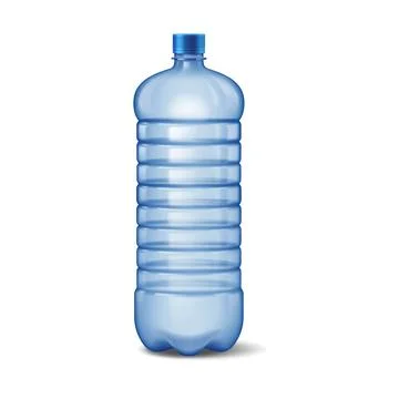 Blue Plastic Bottle on White Background Stock Illustration