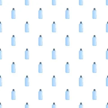 Blue plastic bottles seamless pattern design background Illustrazione stock