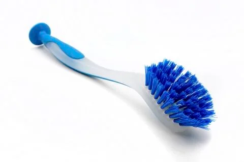 Blue plastic brush Stock Photos