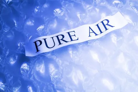 Blue Plastic bubble wrap pattern with pure fresh air inside for breath.The pr Stock Photos