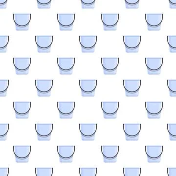 Blue plastic buckets repeating seamless pattern background Stockillustratie