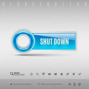 Blue Plastic Button Illustrazione stock