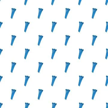 Blue plastic cable ties repeating pattern background Stock Illustration