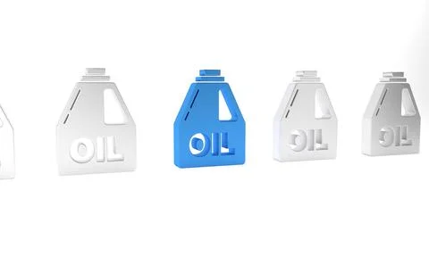 Blue Plastic canister for motor machine oil icon isolated on white backgrou.. Stock Illustration