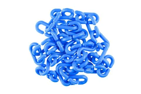Blue plastic chain put as circle isolated Stock Photos