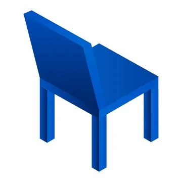 Blue plastic chair icon, isometric style Stock Illustration
