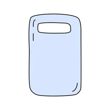 Blue plastic chopping board, cooking or baking kitchen utensil design element Stock Illustration