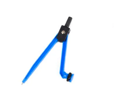 Blue plastic compass for drawing circles Stock Photos