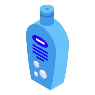 Blue plastic cosmetic bottle maintaining healthy skin and hair Stock Illustration