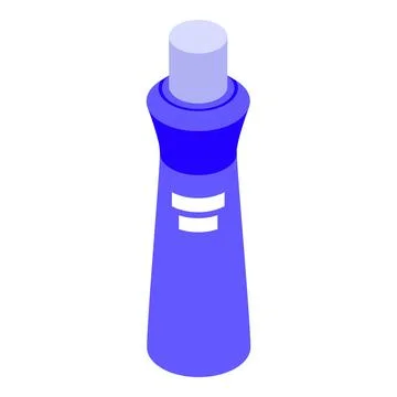 Blue plastic cosmetic bottle packaging mockup presenting isometric projection Stock Illustration