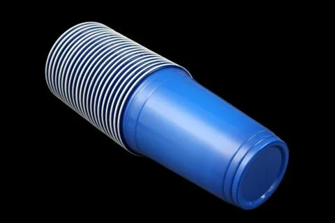Blue plastic cups Stock Photos
