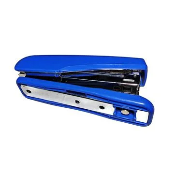 Blue Plastic Desktop Stapler Isolated on White background 스톡 사진