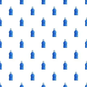 Blue plastic detergent bottles repeating pattern background Illustrazione stock