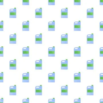 Blue plastic detergent bottles seamless pattern background Stock Illustration