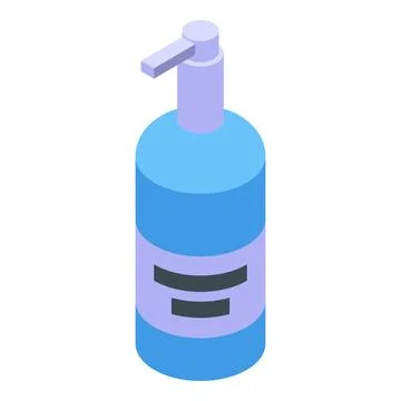 Blue plastic dispenser bottle for cosmetics, cleaning products, or soap Illustrazione stock