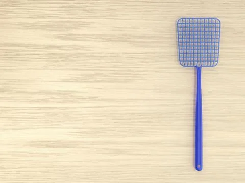 Blue plastic fly swatter Illustration
