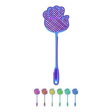Blue plastic fly swatter preventing insect pests control graphic Stock Illustration